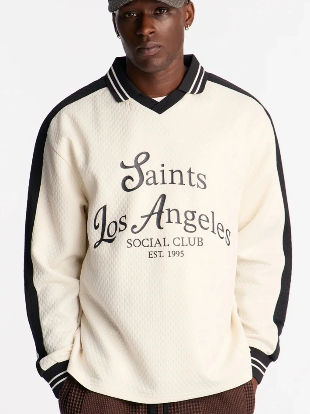 Saints Los Angeles Cream Rugby-Style Sweater- Medium